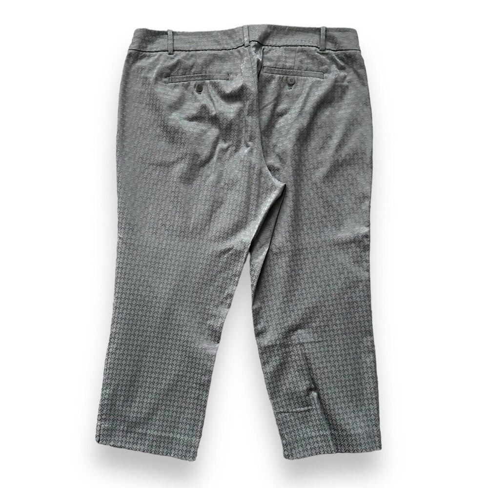 Ann Taylor Loft Gray Texture Crop Pant Diamond Pattern 12 Regular Career Classic - Picture 2 of 6